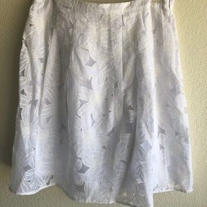 White “burnout” batiste and lined skirt by Adiva.